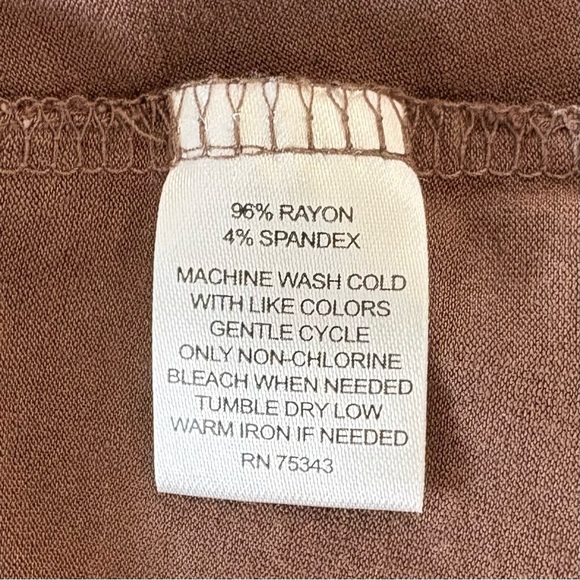 Saint Tropez West Fit& Flare Empire Sleeveless Brown Stretch Knit Tank Dress XL - Picture 13 of 15